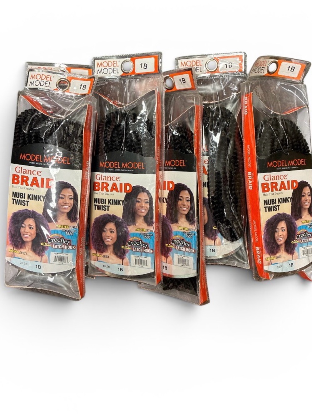 6 Packs Glance Braid Nubi Kinky Twist Hair - 1B Black